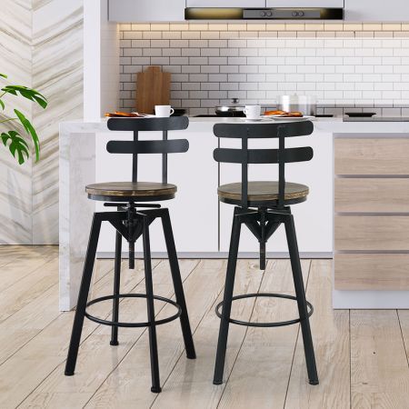 1x Bar Stool Industrial Adjustable