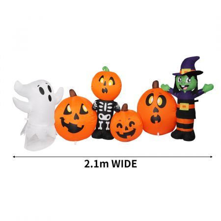 Emitto Halloween Inflatables LED Lights Blow Up Scary Pumpkin Outdoor Yard Decor