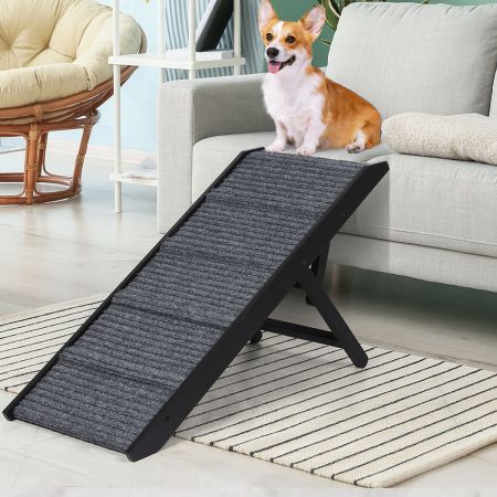 PaWz Adjustable Dog Ramp Height Stair For Bed Sofa Cat Dogs Folding Portable