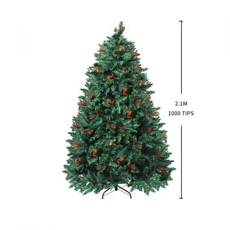 Santaco Christmas Tree 2.1M 7Ft Pinecone Decorated Xmas Home Garden Decorations