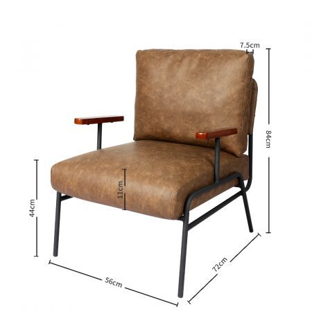 Levede Armchair Solid Wood PU Upholstered Lounge Accent Chair Polypropylene