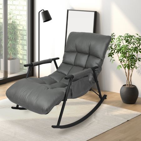 Levede Armchair Adjustable Rocking Leathaire Lounge Accent Chair Body Curve Fit