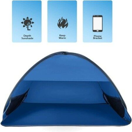 Beach Sun Shelter, Zippered Instant Sun Protection Canopy Anti-UV Awning for Outdoor Picnic Beach Camping