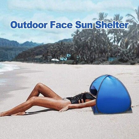 Beach Sun Shelter, Zippered Instant Sun Protection Canopy Anti-UV Awning for Outdoor Picnic Beach Camping