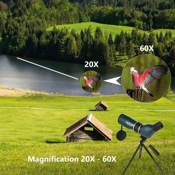 20-60x60 Inch High Definition Zoom Spotting Scope with Tripod for Target Shooting, Hunting,Wildlife Scenery