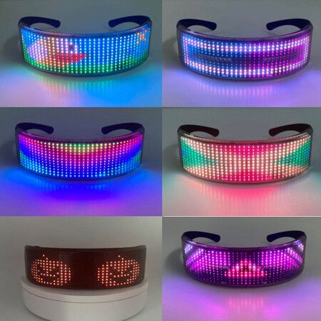 DIY LED Glasses Bluetooth App Control Luminous Rave Party Glasses