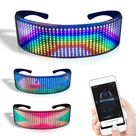 DIY LED Glasses Bluetooth App Control Luminous Rave Party Glasses