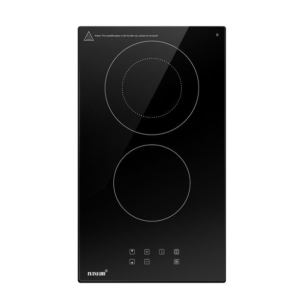 Ceramic Cooker Cooktop Stove Electric Glass Top Hob Cooker 2 Burners 3 Zones 30cm Touch Control Built In Maxkon