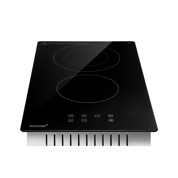 Ceramic Cooker Cooktop Stove Electric Glass Top Hob Cooker 2 Burners 3 Zones 30cm Touch Control Built In Maxkon