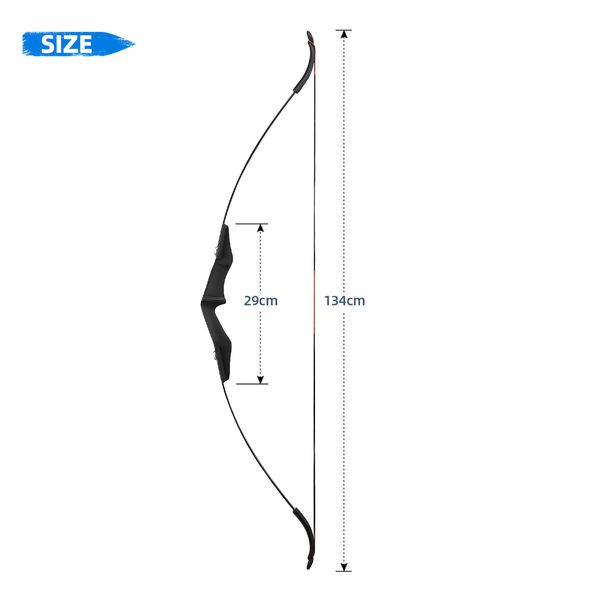 30lbs Recurve Bow Sports Archery Exercise Equipment Outdoor Hunting Target Shooting Games 30lbs Left Right Handed Black