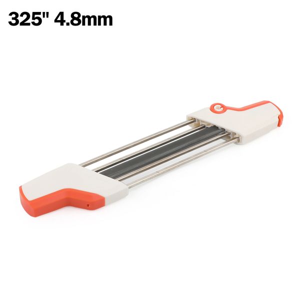 Chainsaw Chain Sharpener 2 in 1 Easy File Sharpening Grinder Tools For STIHL .325" 4.8mm, File and Depth Gauge File in One Tool (White&Orange)