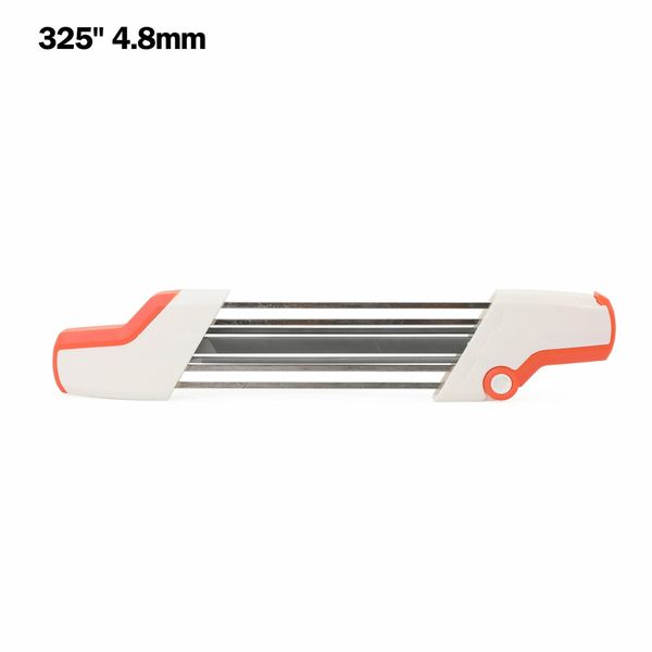 Chainsaw Chain Sharpener 2 in 1 Easy File Sharpening Grinder Tools For STIHL .325" 4.8mm, File and Depth Gauge File in One Tool (White&Orange)