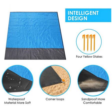 Picnic Blanket, Beach Blanket Towel, Waterproof Sand Repellente , Fast Trope and Compact Camping Blanket for Traveling, Camping, Hiking (200*140cm)