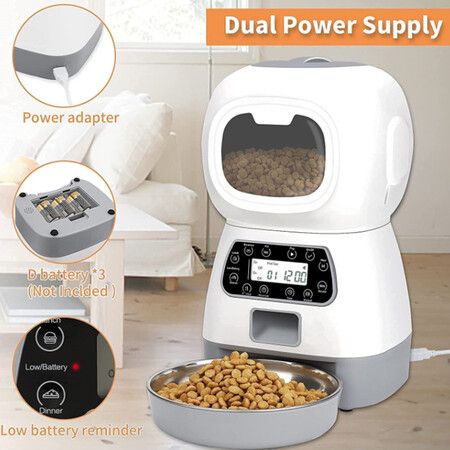 3.5L Automatic Dog Feeder for Small Pets, Automatic Dry Food Dispenser, Smart Feeding with Timer and Control