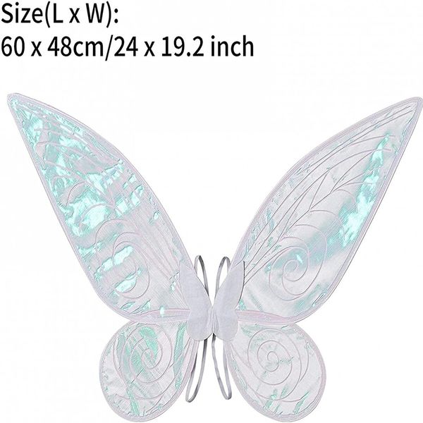 Girls Butterfly Fairy Wings, Princess Wings Sparkle Costumes (White)