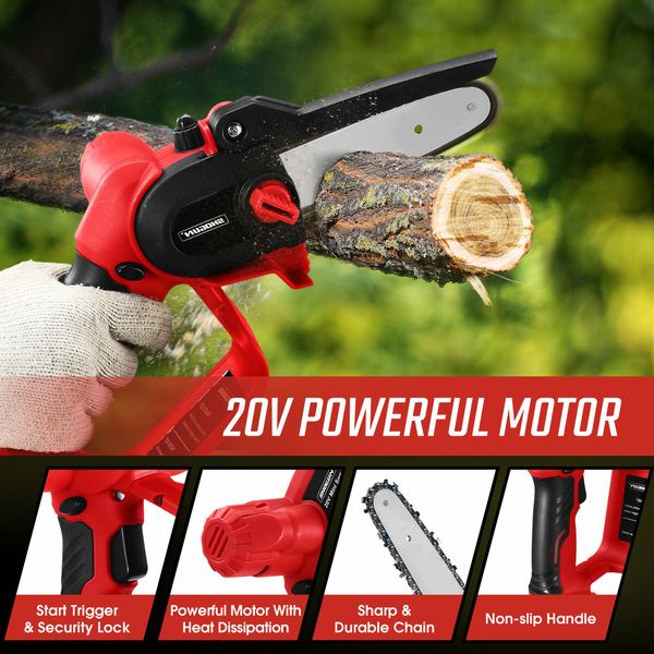 Wood Cutter Chainsaw Mini Pole Cordless Battery Electric Chain Saw Telescopic Handheld 2 In 1 Rechargeable Fast Charger Cutting Machine