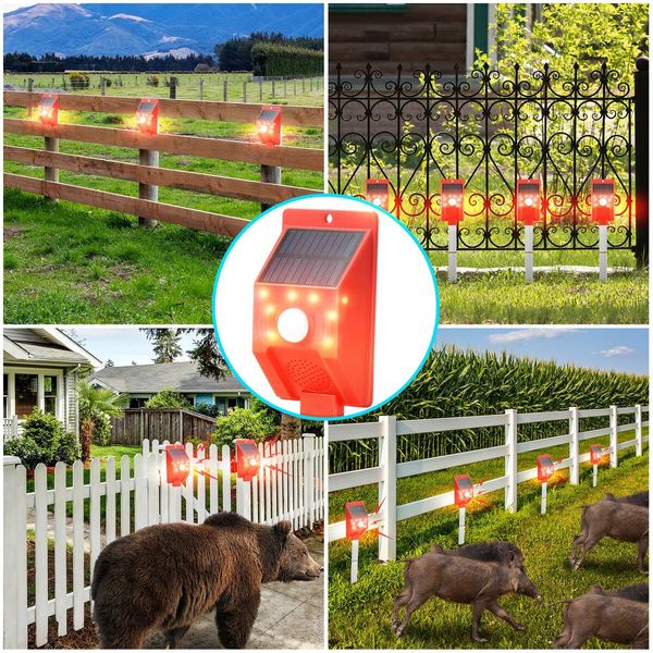 Ultrasonic Bird Repeller Animal Pest Pets Repellent Deterrent Dog Cat Squirrel Rodent Solar Powered Flashing Light Alarm Sound Maxkon