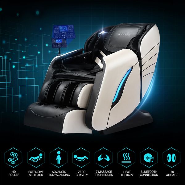 Massage Recliner Chair Therapy Zero Gravity Massager Shiatsu Massaging Machine Calf Leg Shoulder Neck Full Body Electric 4D Homasa