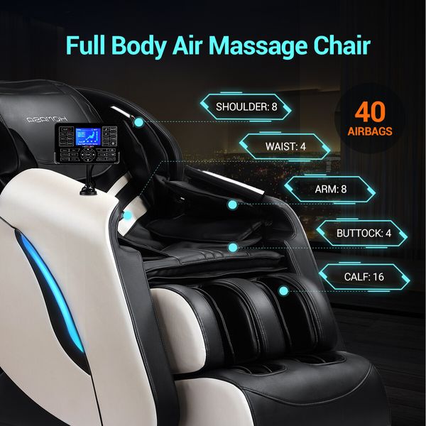 Massage Recliner Chair Therapy Zero Gravity Massager Shiatsu Massaging Machine Calf Leg Shoulder Neck Full Body Electric 4D Homasa