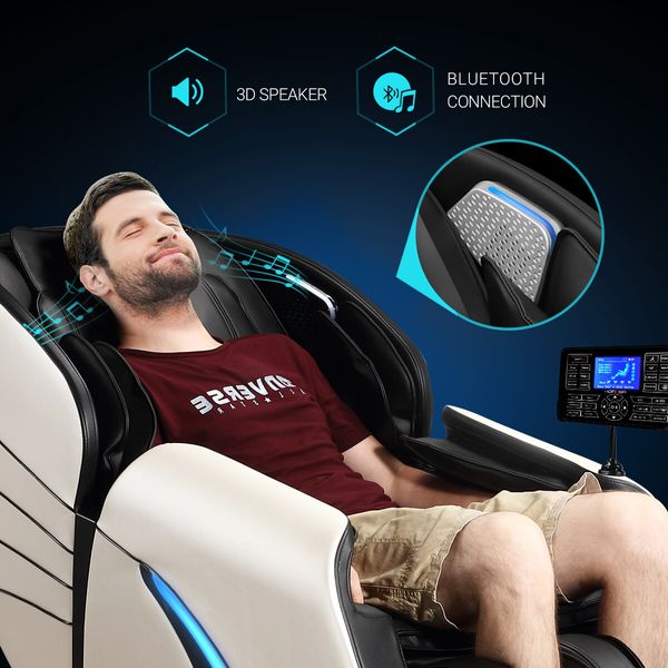 Massage Recliner Chair Therapy Zero Gravity Massager Shiatsu Massaging Machine Calf Leg Shoulder Neck Full Body Electric 4D Homasa