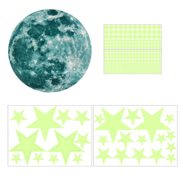 435Pcs Glow in The Dark Stars Wall Stickers for Ceiling Luminous Stars and Moon Wall Decals Fluorescent Star Ceiling Stickers For Christmas Halloween