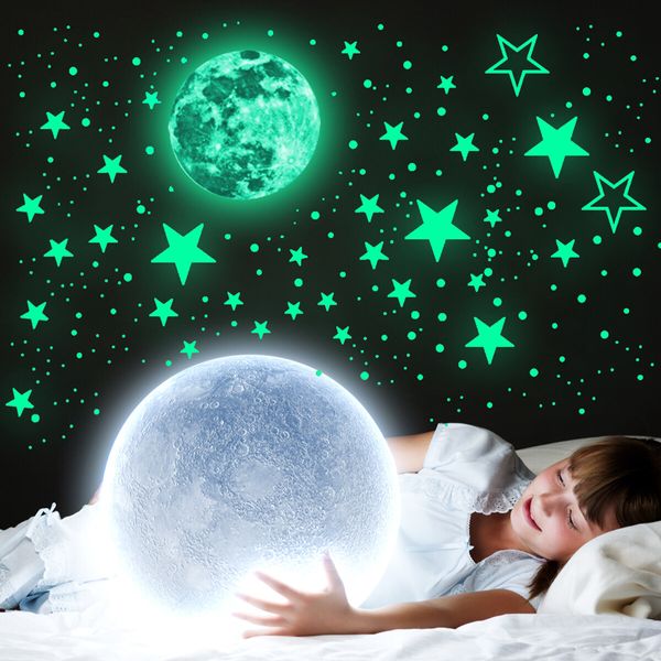 435Pcs Glow in The Dark Stars Wall Stickers for Ceiling Luminous Stars and Moon Wall Decals Fluorescent Star Ceiling Stickers For Christmas Halloween