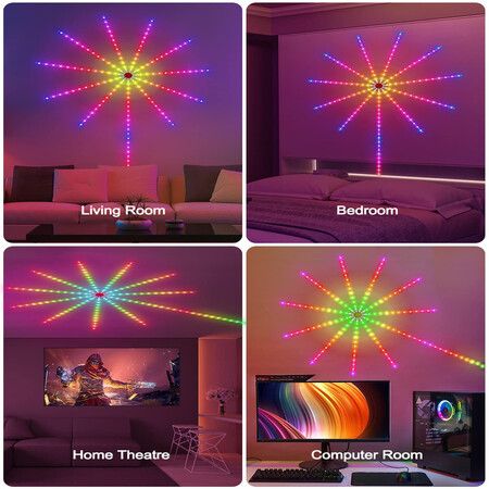 30LED/m Dream Color Firework Lights with Remote Control Bluetooth APP High Music 12strips USB powered