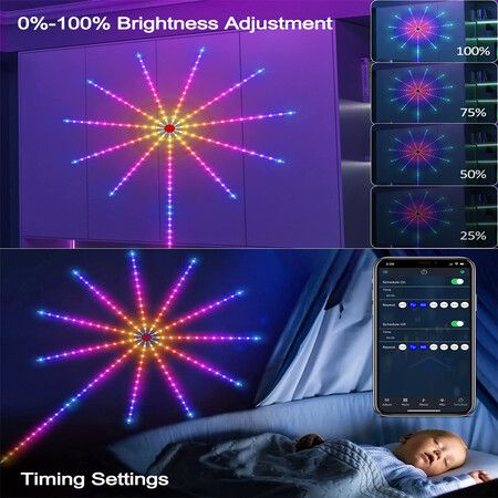 30LED/m Dream Color Firework Lights with Remote Control Bluetooth APP High Music 12strips USB powered