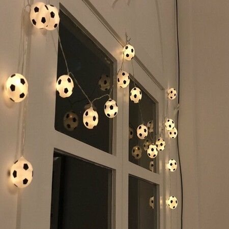 20 Leds 3M Football String Lights Soccer Ball Night Light Garlands Decor Kids Bedroom Party Xmas Holiday Light