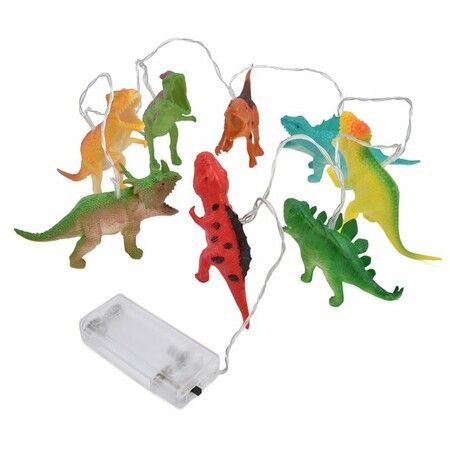 Dinosaur String Lights Battery, AA Batteries 8 LEDs LED Dinosaur String Lights IP43 Waterproof Warm White Light Romantic For Homes For Gardens