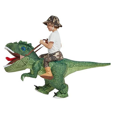 Inflatable Dinosaur Costume T Rex Air Blow up Funny Halloween Party Costume for Kids Age 5+ (100-125cm)