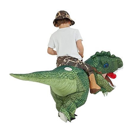 Inflatable Dinosaur Costume T Rex Air Blow up Funny Halloween Party Costume for Kids Age 5+ (100-125cm)