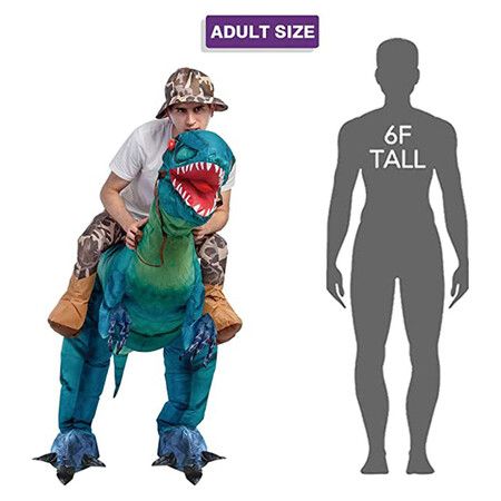 Inflatable Costume for Adults, Halloween Costumes Blue Dinosaur Rider, Blow Up Costume Unisex Godzilla Toy