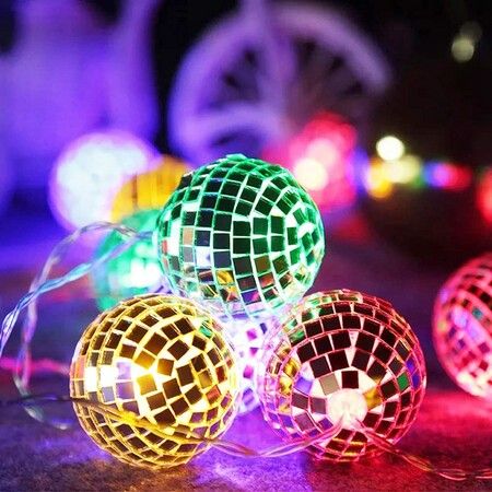 20 LED Disco Lights, Disco Ball Mirror, LED String Lights for Party, Christmas Lights (Multicolor)