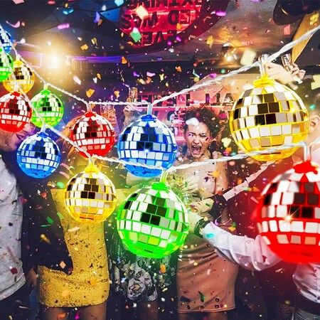 20 LED Disco Lights, Disco Ball Mirror, LED String Lights for Party, Christmas Lights (Multicolor)