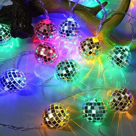 20 LED Disco Lights, Disco Ball Mirror, LED String Lights for Party, Christmas Lights (Multicolor)