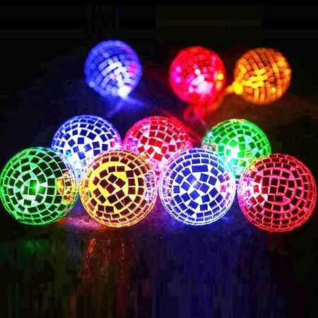 20 LED Disco Lights, Disco Ball Mirror, LED String Lights for Party, Christmas Lights (Multicolor)