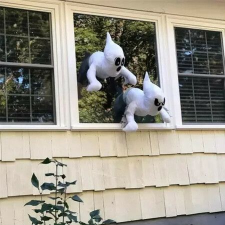 Window Crasher Ghosts Halloween Decorations Hanging Ghost Outdoor Indoor Cute Ghost Party Decorations Halloween Ghost Stuffed Animal Halloween Flying White