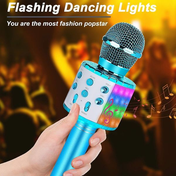 Karaoke Microphone for Kids Gifts Age3+,Hot Toys for Kids Singing Microphone,Popular Birthday Presents for Teenager,Blue