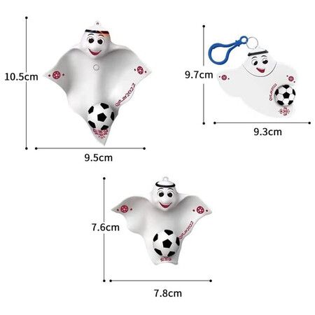 2022 Katar World Cup Mascot Football Team Key Ring Chain (Size: 7.6 x 7.8 cm)