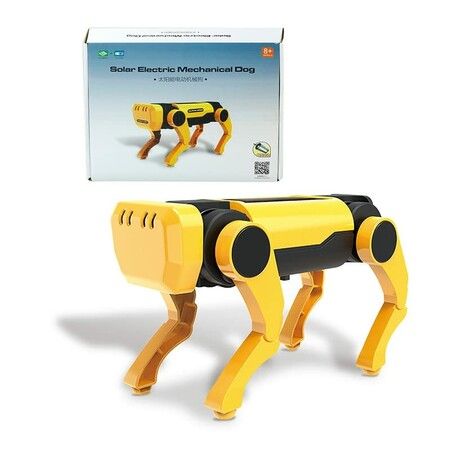 Solar Electric Mechanical Dog Amazing Educational Solar Power Dog kit for Kids DIY Science Experiments Set Solar Yellow Dog