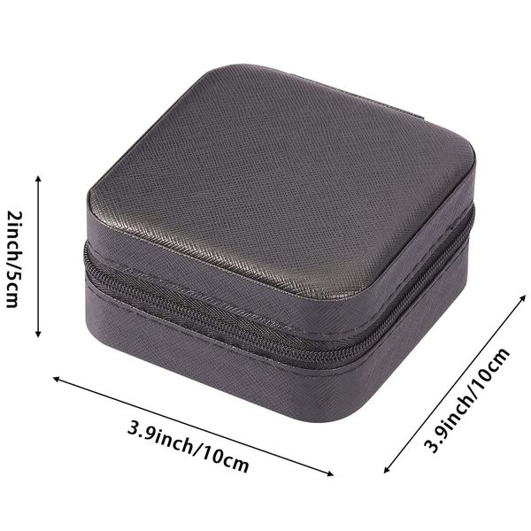 PU Leather Small Jewelry Box,Travel Portable Jewelry Case for Ring,Pendant,Earring,Necklace,Bracelet Organizer Storage Holder Boxes (Black)