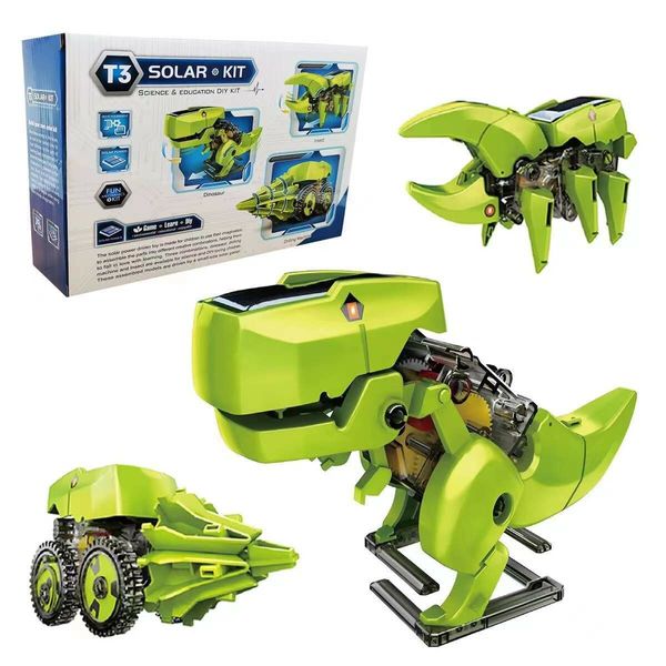 Dinosaur STEM Solar Robot Toys for Kids, 3 in 1 Building Sets, Educational Kit for Boys 5-12,School, Family Creative Activities