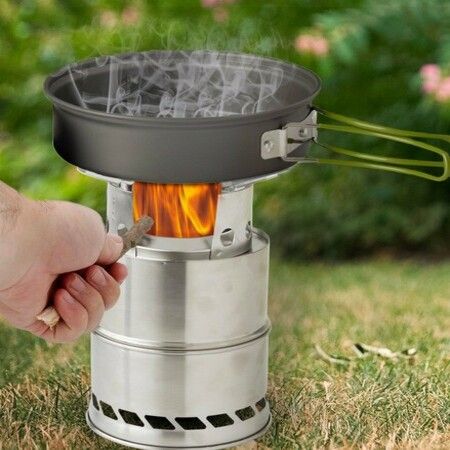 Mini Portable Wood Burning Stove Foldable Solo Stove for Outdoor Camping Hiking Picnic BBQ