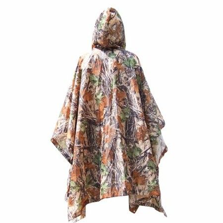 Multifunctional Raincoat with Hood Portable Hiking Cycling Poncho Outdoor Camping Tent Mat