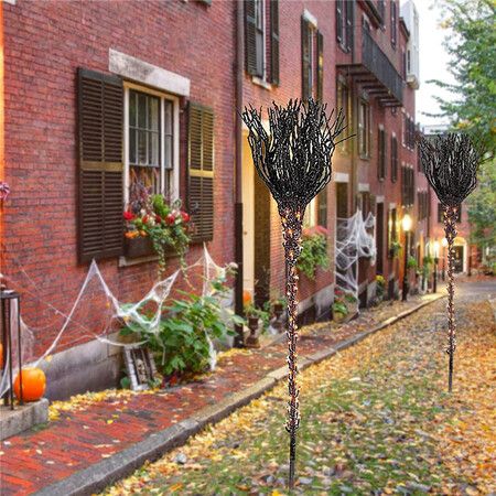 Broomstick Luminous Halloween Witch Broom Creative Party Props for Outdoor Garden Courtyard Decoration