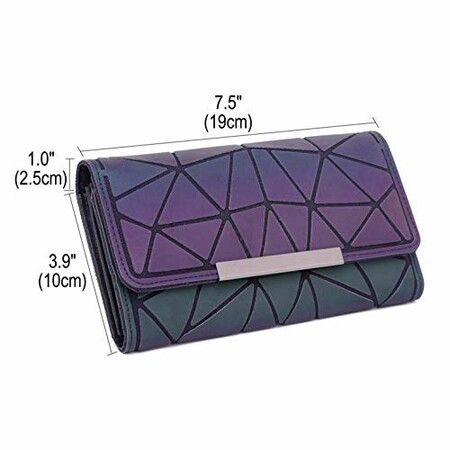 BAOBAO Geometric Purse for Women Magical Changeable Square Purse Large Holographic Luminous Purse Multi-change Crossbody Bag Gifts