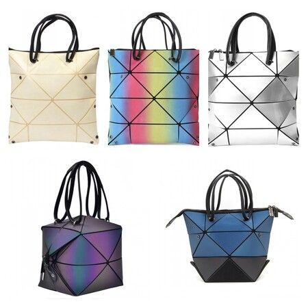 BAOBAO Geometric Purse for Women Magical Changeable Square Purse Large Holographic Luminous Purse Multi-change Crossbody Bag Gifts