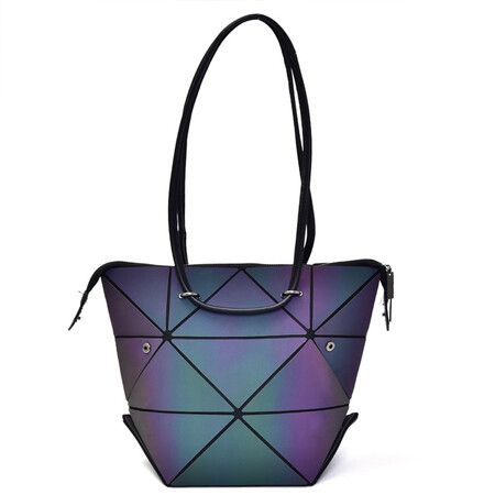 BAOBAO Geometric Purse for Women Magical Changeable Square Purse Large Holographic Luminous Purse Multi-change Crossbody Bag Gifts