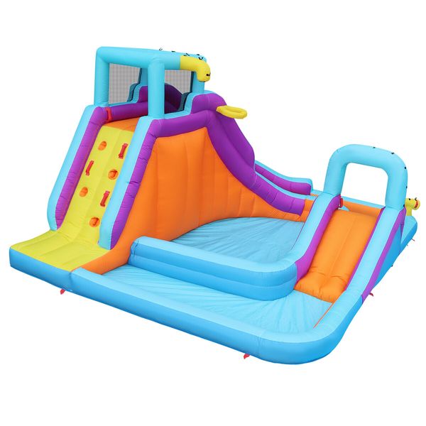 Inflatable Water Park Jumping Castle World Bouncer Trampoline Slide Play Pool Splash Game Toy Blow Up Outdoor 